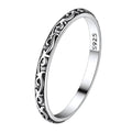 925 Sterling Celtic Knot Band Ring, 2MM Thin Vintage Finger Thumb Ring for Women