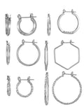 Essentials Multi Ear Hoop Earrings, 6 Pack