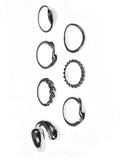 7 Piece Rhodium Stackable Ring Set (Women's)