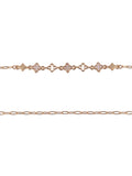 Adult Female -Tone Pearlized Resin Clover Shape 3pc Chain Bracelet Set