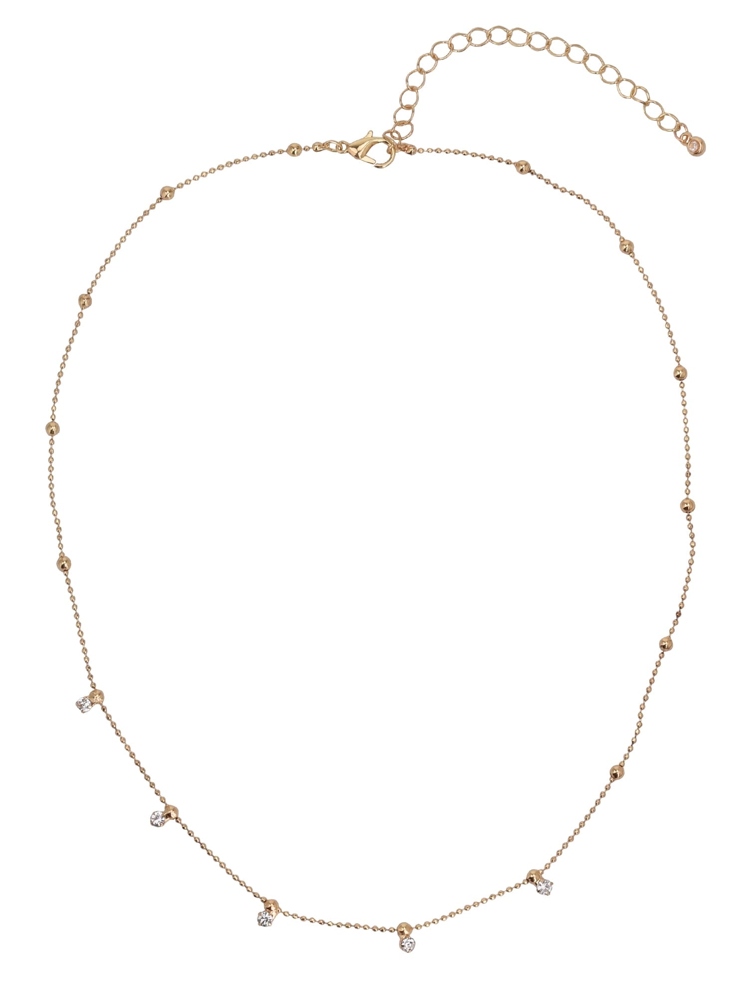 Adult Women's Tone Crystal Dangle Delicate Metal Necklace
