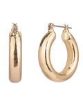 Adult Women's Tone Medium Wide Metal Hoop Earring