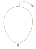 Adult Women's Tone Oval Halo Crystal Delicate Metal Pendant Necklace