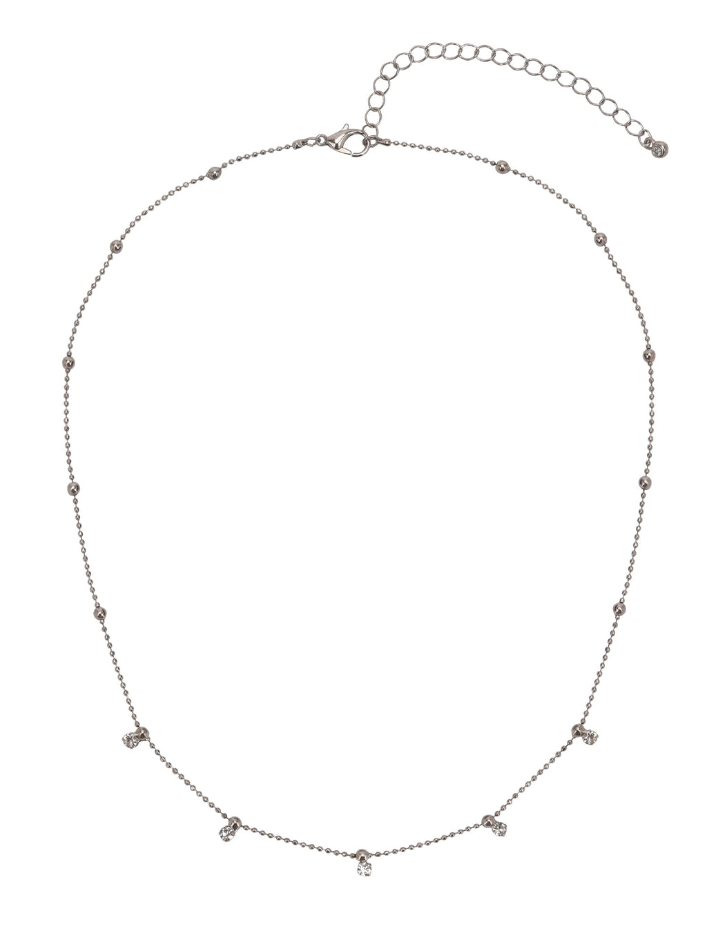Adult Women's Tone Crystal Dangle Delicate Metal Necklace