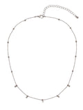 Adult Women's Tone Crystal Dangle Delicate Metal Necklace