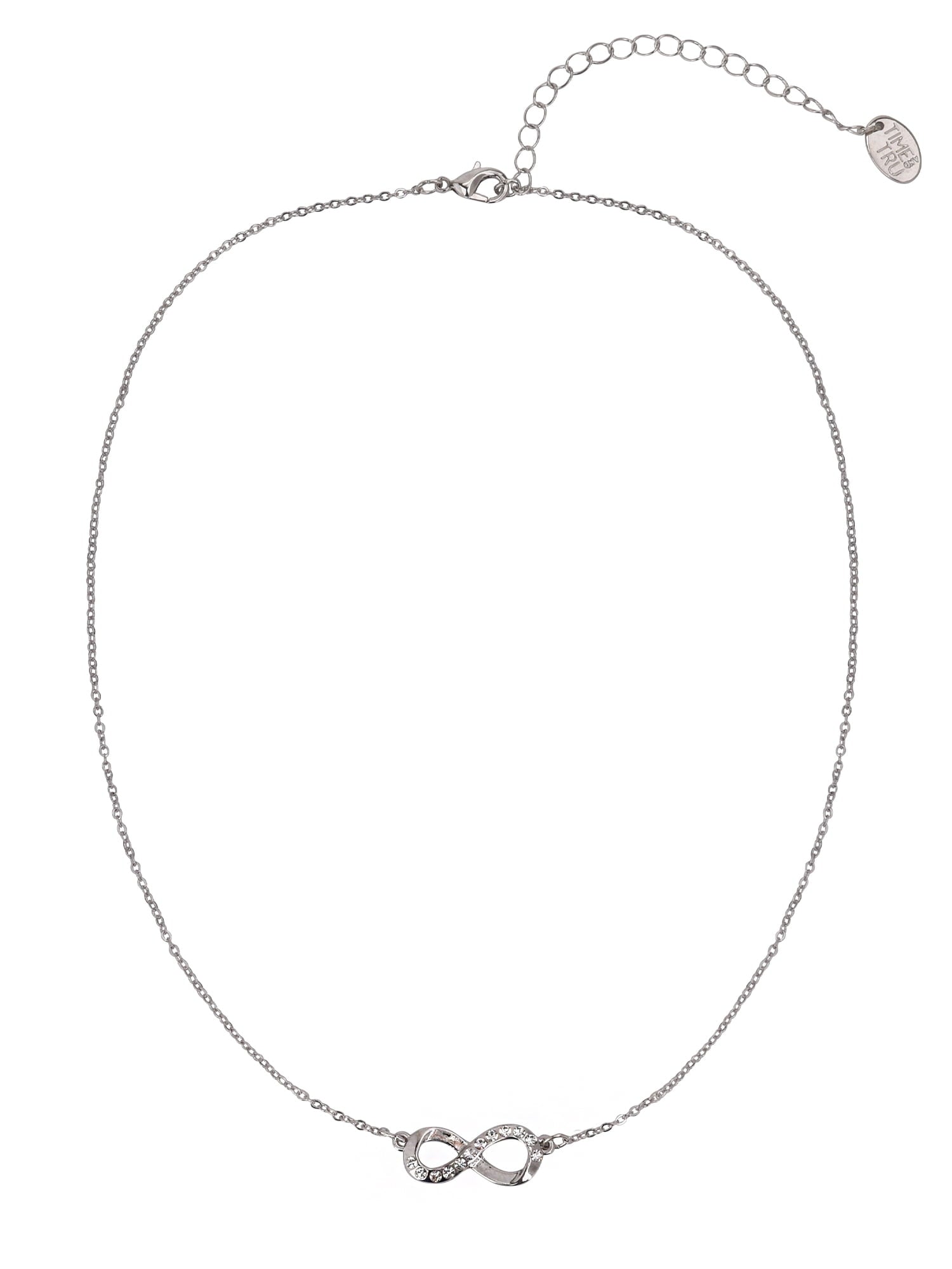 Adult Women's Tone Infinity Crystal Metal Pendant Necklace