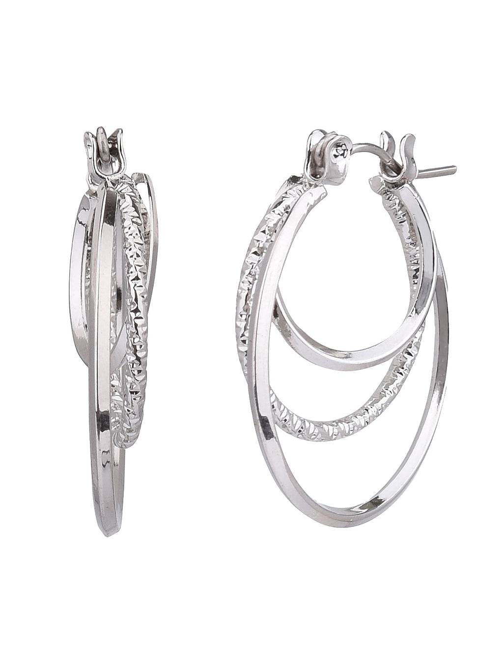 Adult Women's Tone Twist Metal Hoop Earring