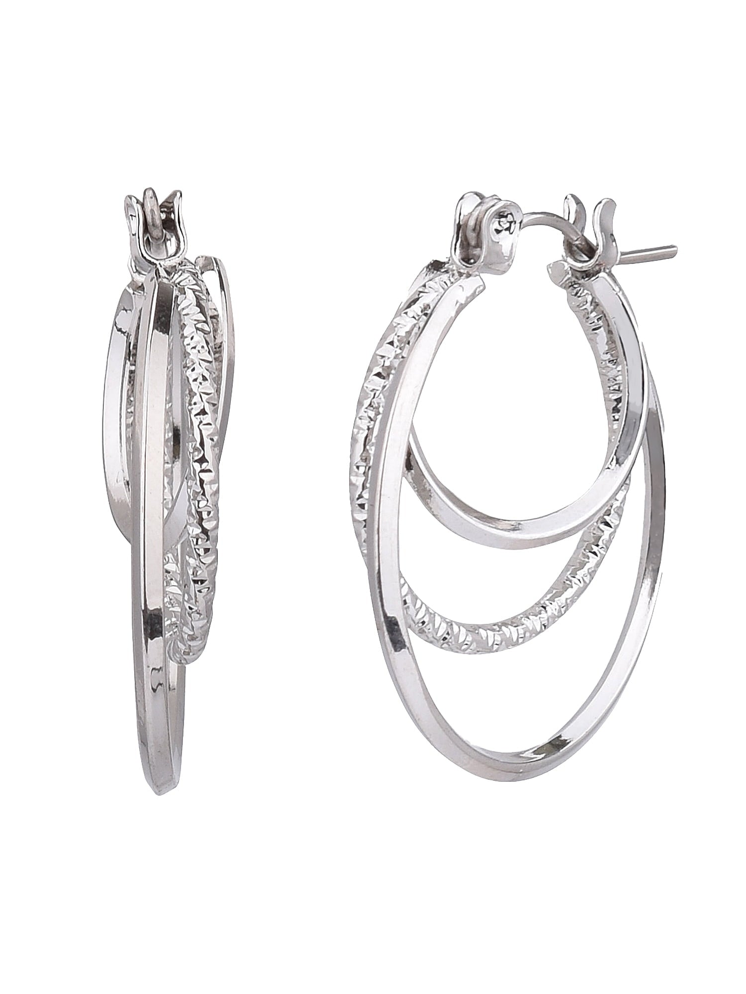 Adult Women's Tone Twist Metal Hoop Earring