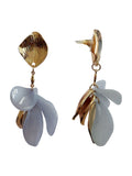 Blue Flower Petal Earrings for Female Adults and Teens