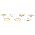 Delicate -Tone Stacking Rings Set, 7-Pack