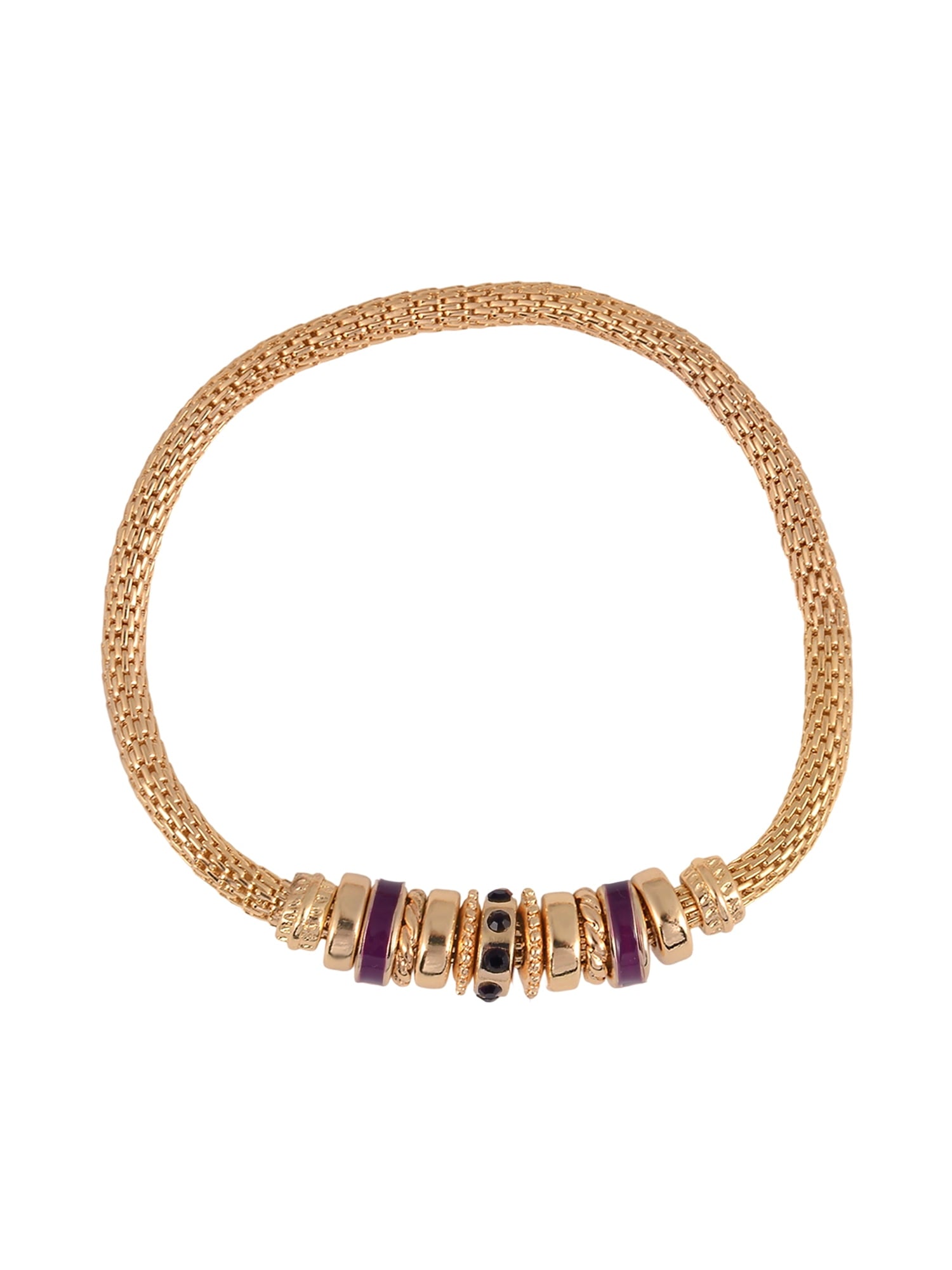 Goldtone Chain with Amethyst "February" Bracelet
