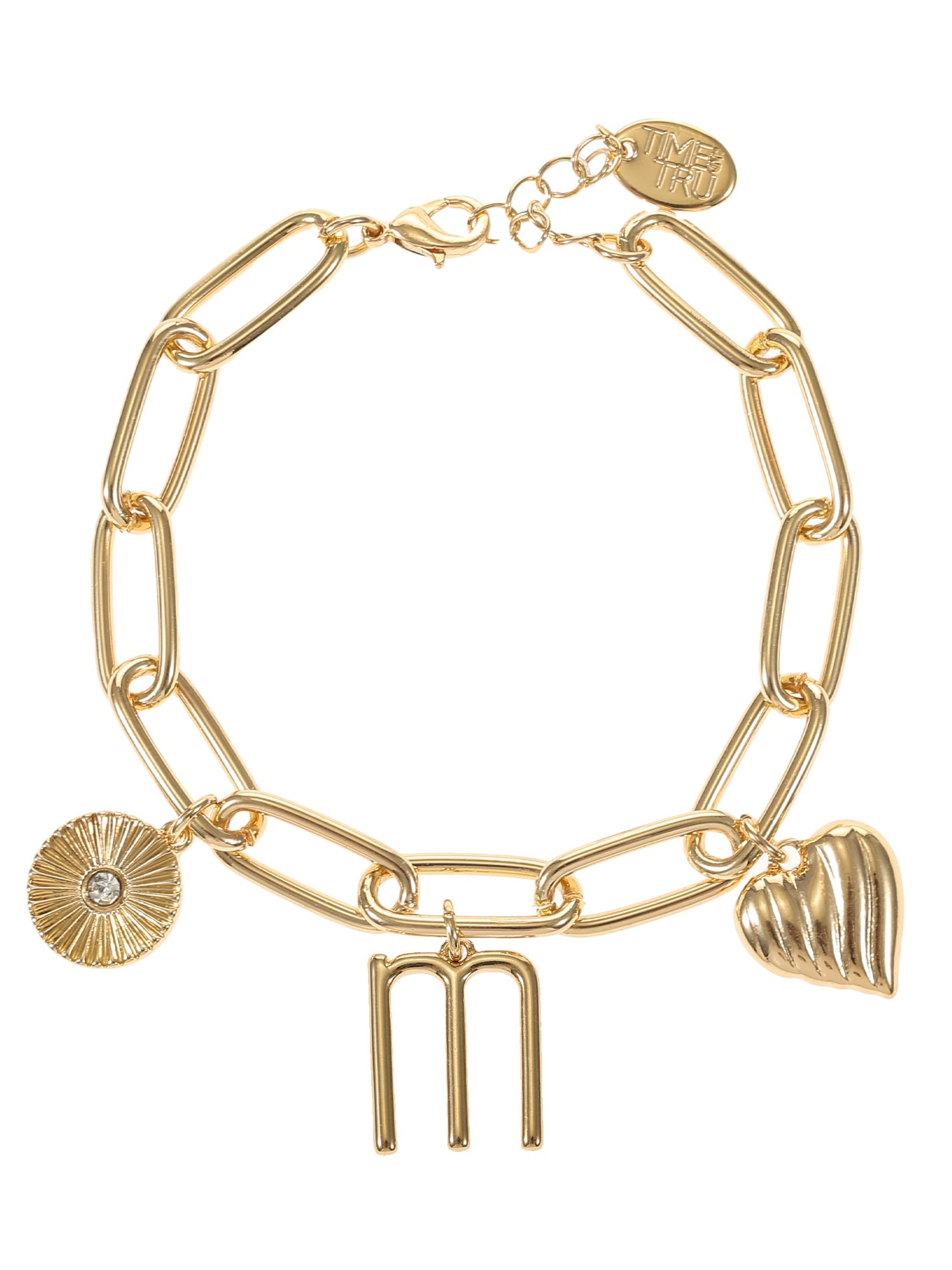 Goldtone Initial Charm Bracelet, Initial J