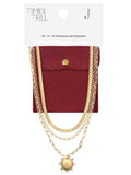 Goldtone Necklace, 3 Piece, Initial J