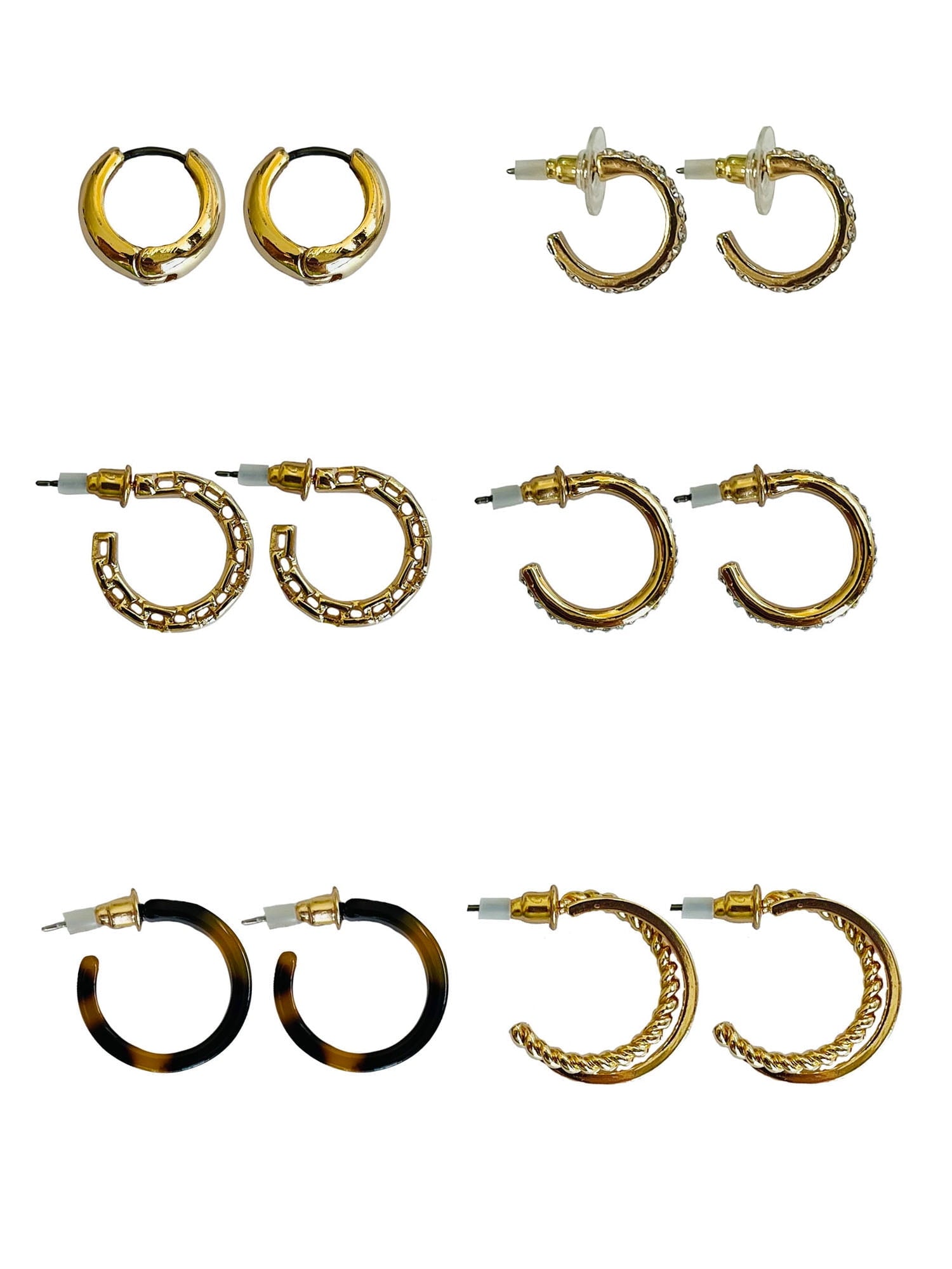 Essentials Multi Ear Hoop Earrings, 6 Pack
