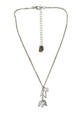 Plated Tulip and Pearl Drop Necklace for Female Adults and Teens