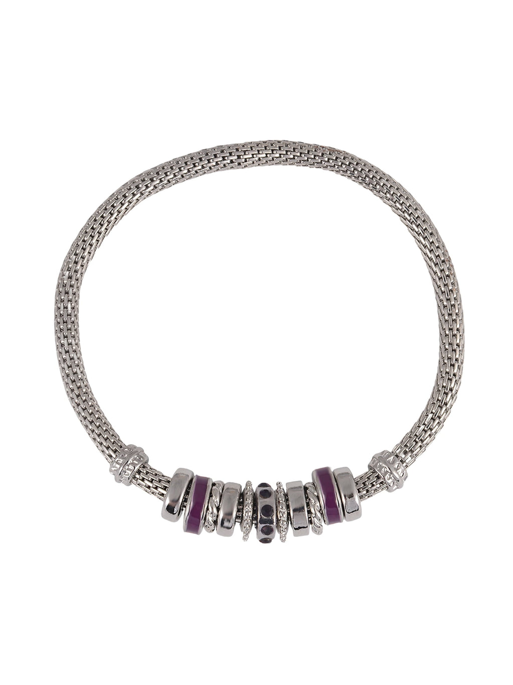 Silvertone Chain with Amethyst "February" Bracelet