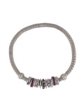 Silvertone Chain with Amethyst "February" Bracelet