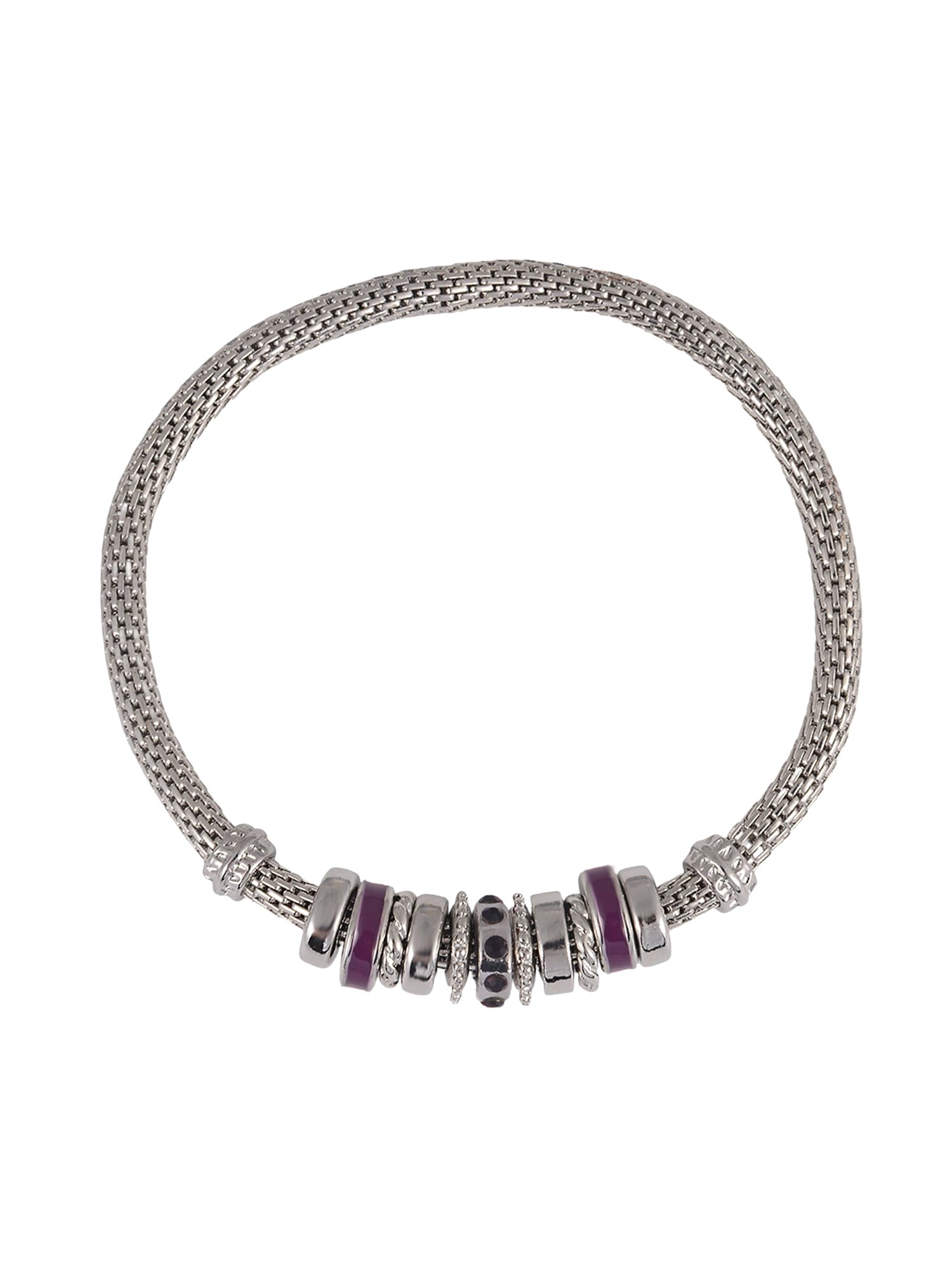 Silvertone Chain with Amethyst "February" Bracelet