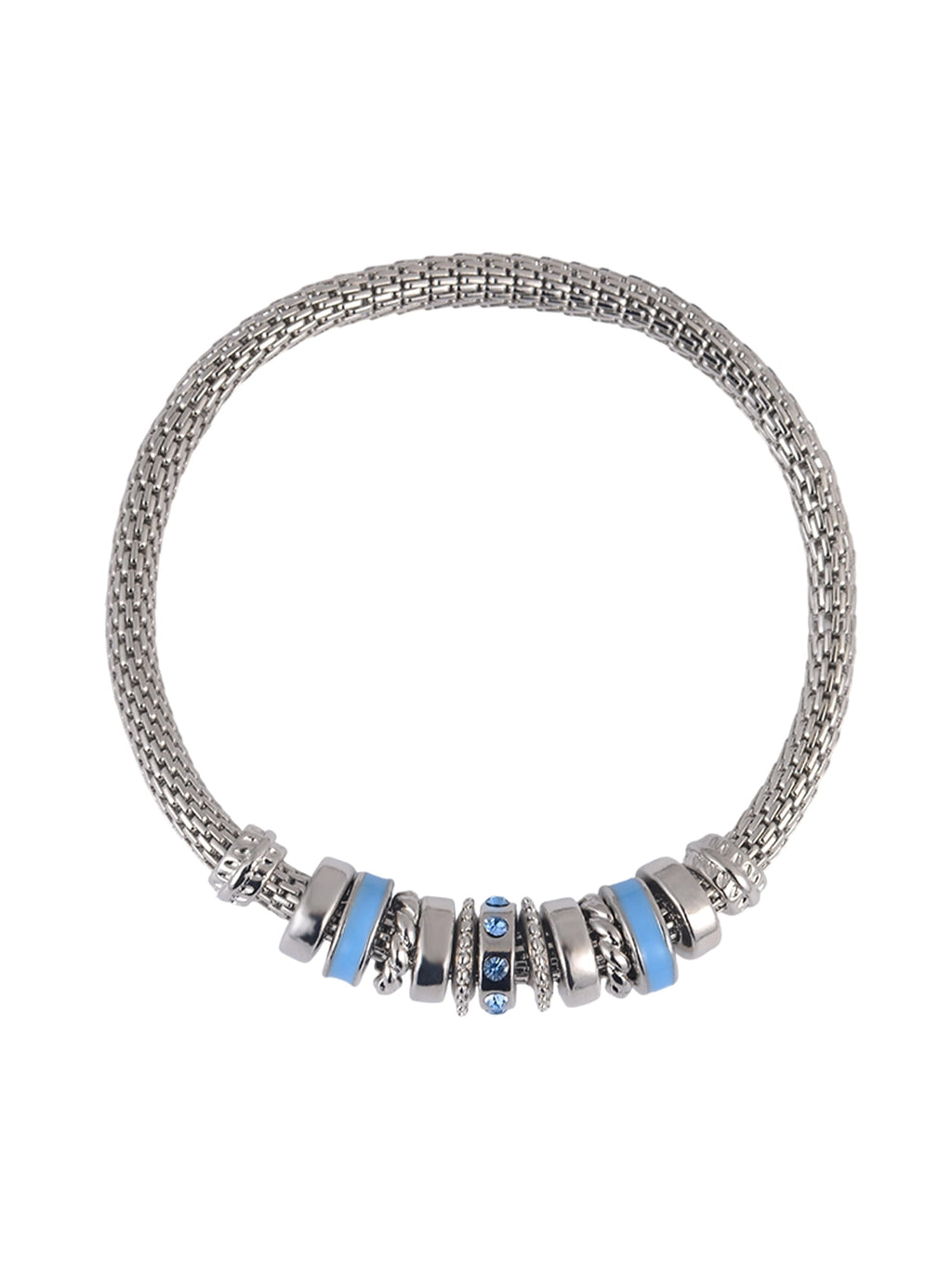 Silvertone Chain with Aqua "March" Bracelet