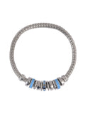 Silvertone Chain with Aqua "March" Bracelet