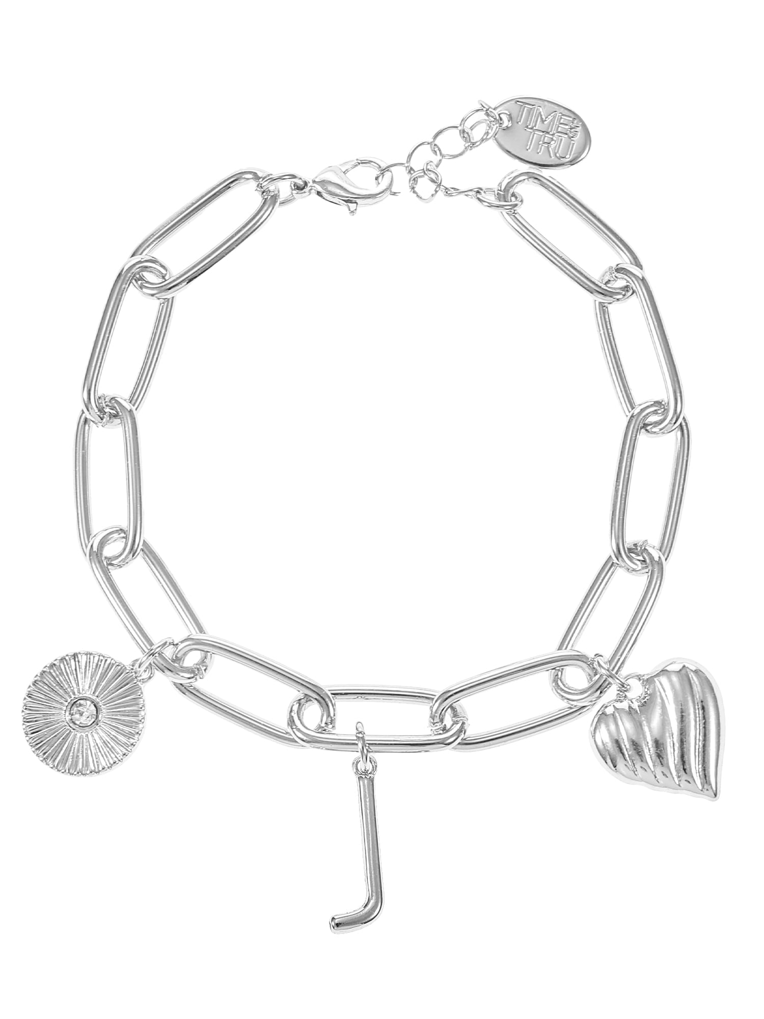 Silvertone Initial Charm Bracelet, Initial M