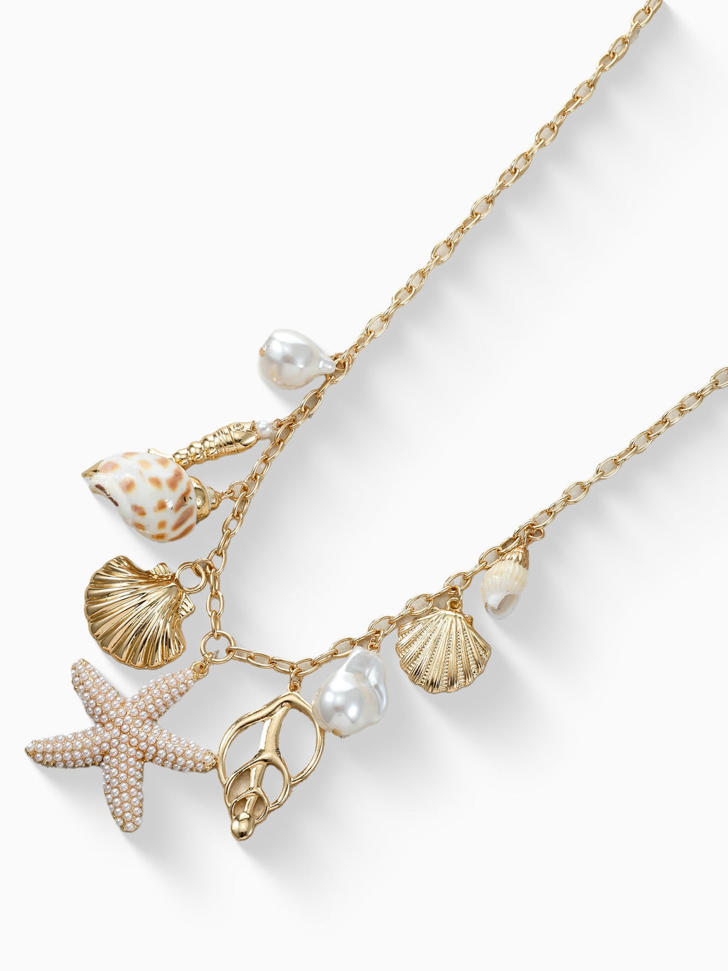 Starfish &amp; Shell Charm Necklace