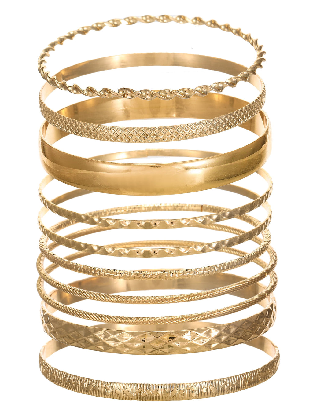 Textured -Tone Bangle Bracelets Jewelry, -Tone, (10-Inch), [ Box]