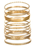 Textured -Tone Bangle Bracelets Jewelry, -Tone, (10-Inch), [ Box]