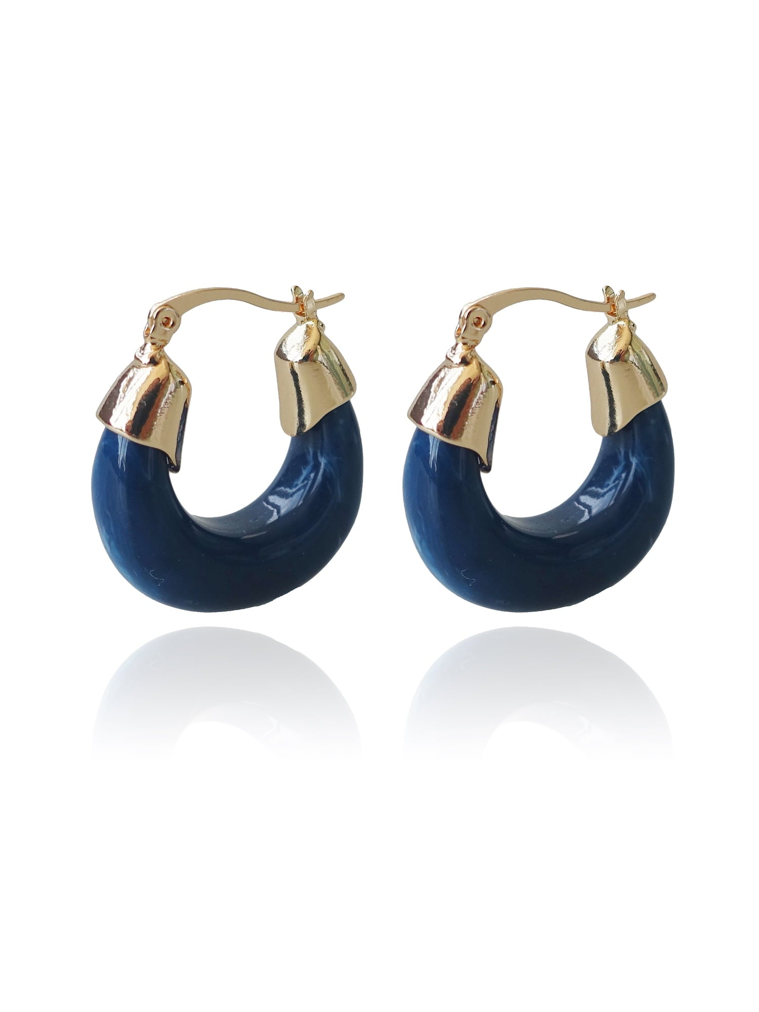 Women's Plated Resin Hoop Earring