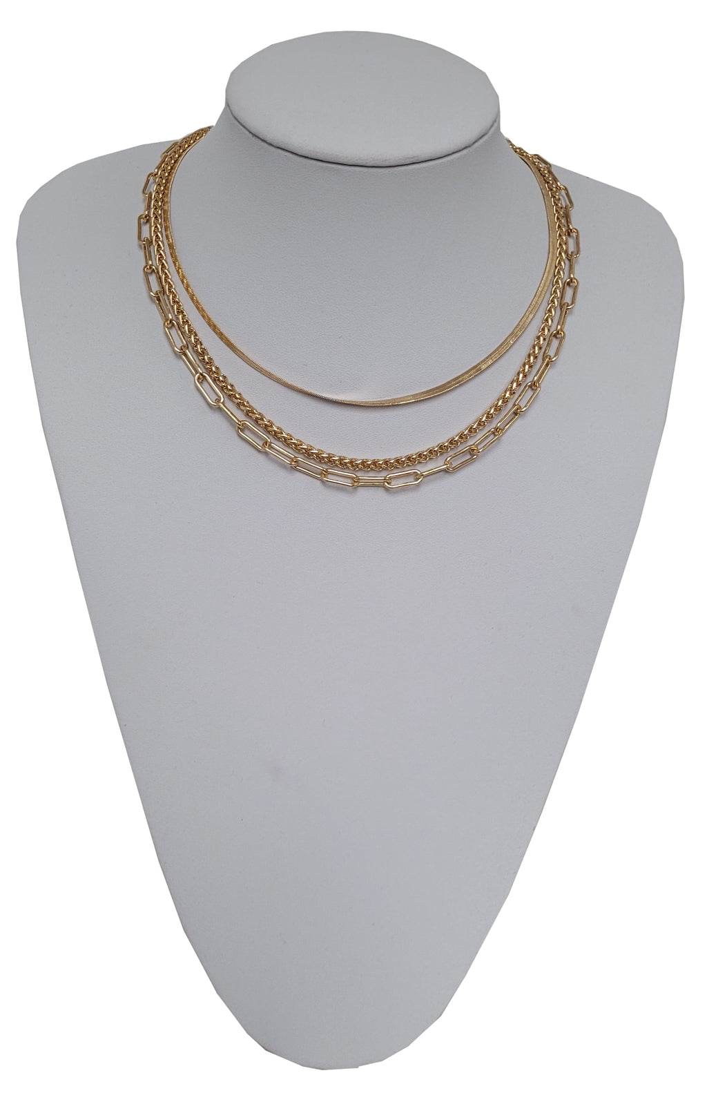 Women's Tone 16"Adjustable Layering Chain Necklace. 16",17"18" Layer Necklace makes this Necklace for Everyone!