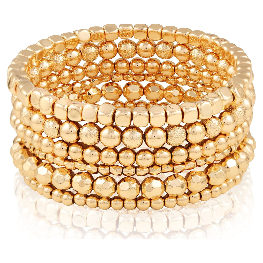Women's Tone Beaded Stretch Bracelet Set, 6-Piece