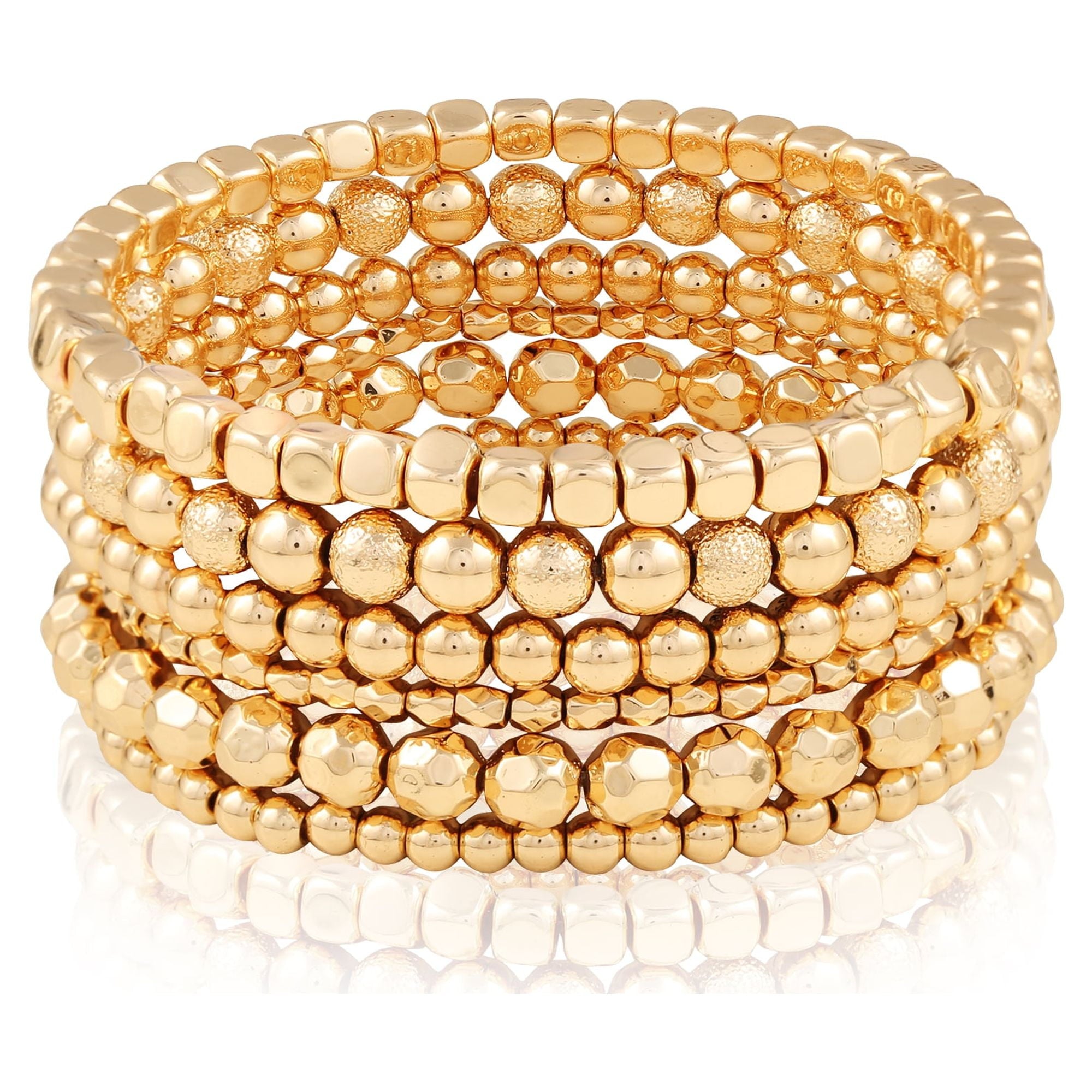 Women's Tone Beaded Stretch Bracelet Set, 6-Piece