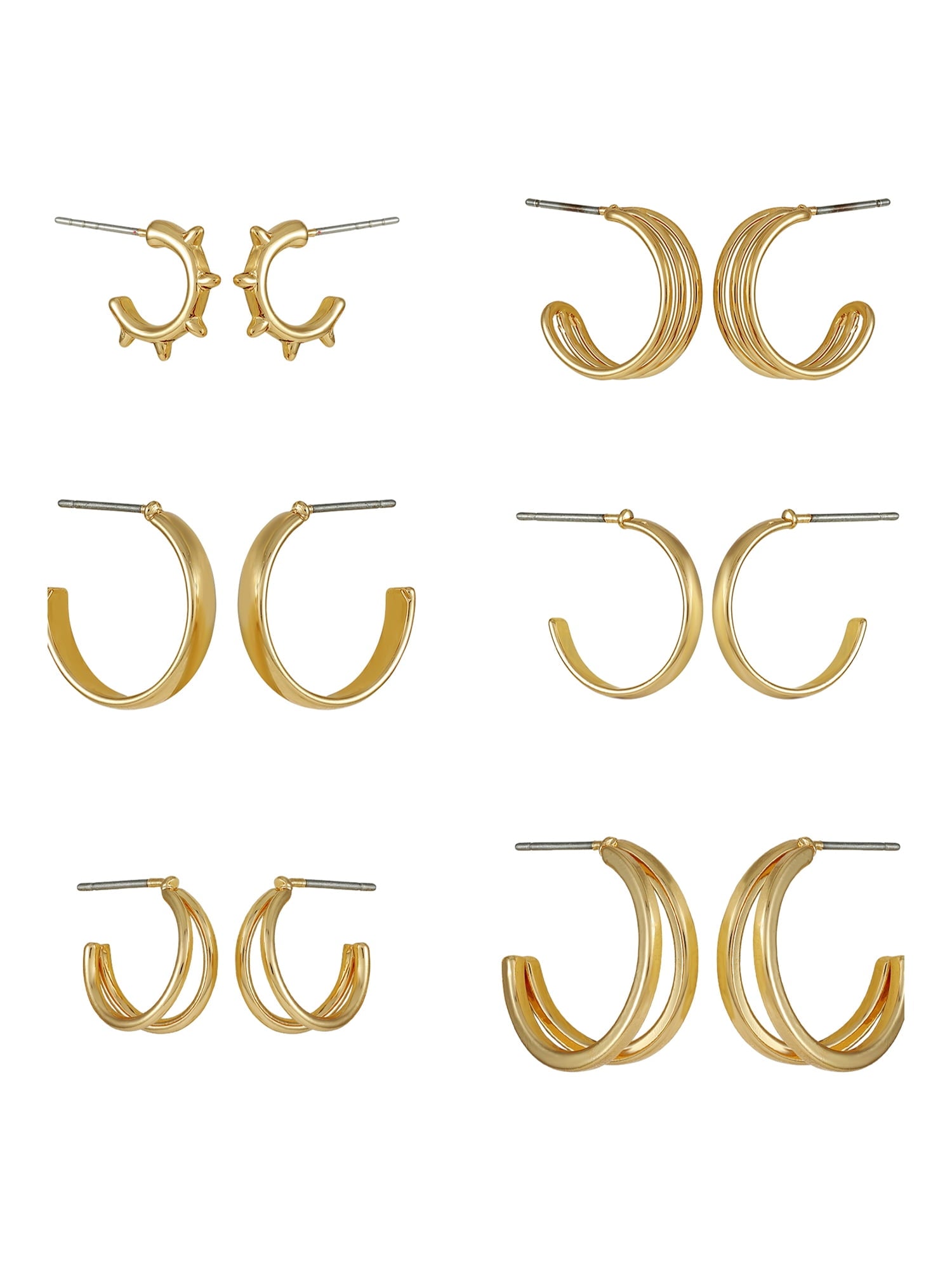 Essentials Multi Ear Hoop Earrings, 6 Pack