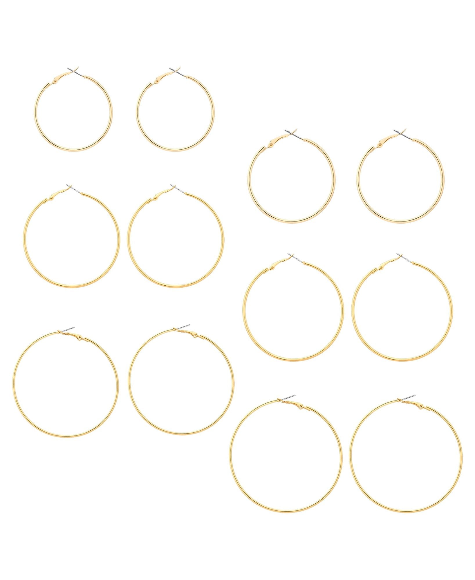 Essentials Multi Ear Hoop Earrings, 6 Pack