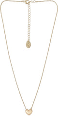 Women's Tone Heart Pendant Necklace 18" with Extender