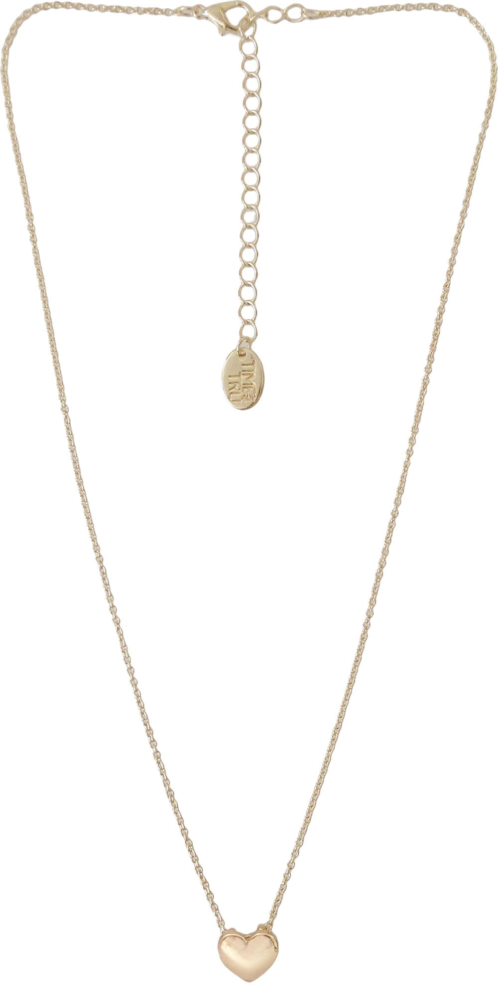 Women's Tone Heart Pendant Necklace 18" with Extender