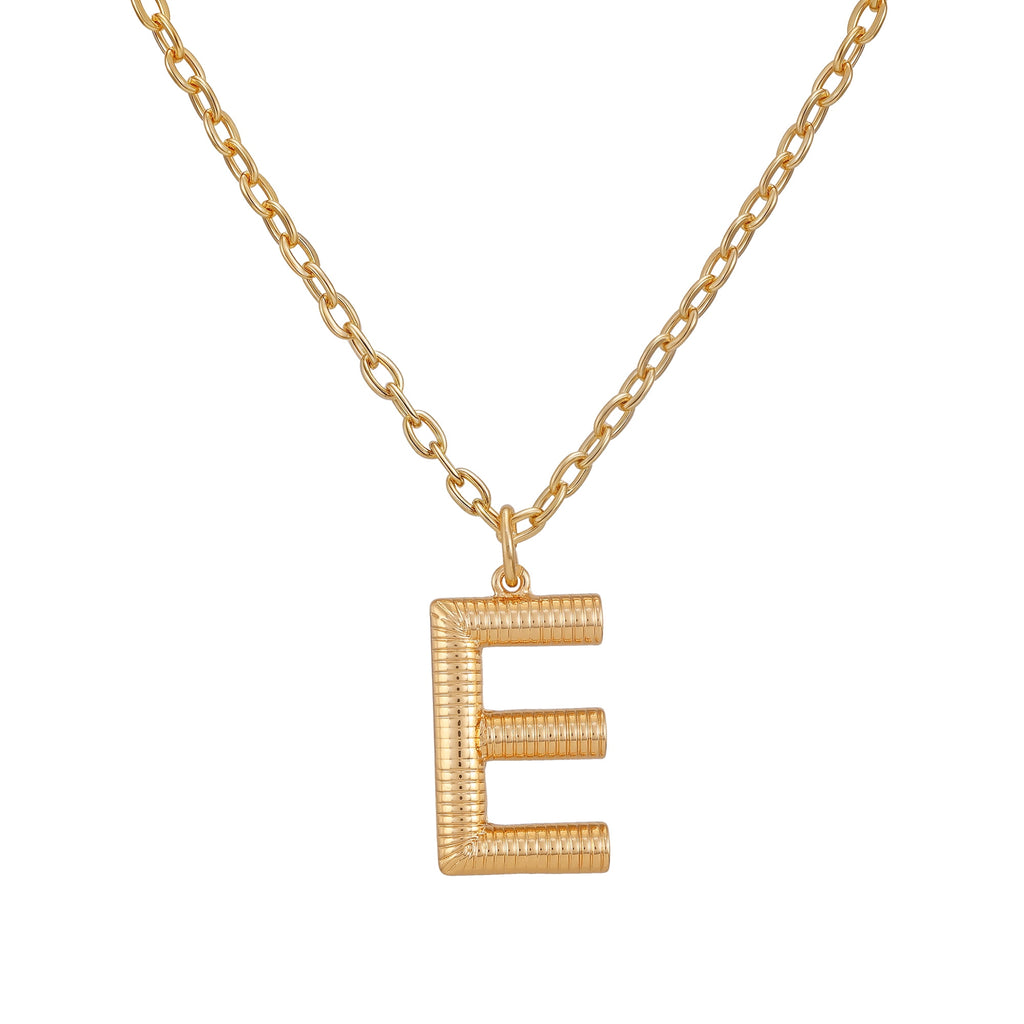 Women's Goldtone Initial E Necklace with Giftable Pouch