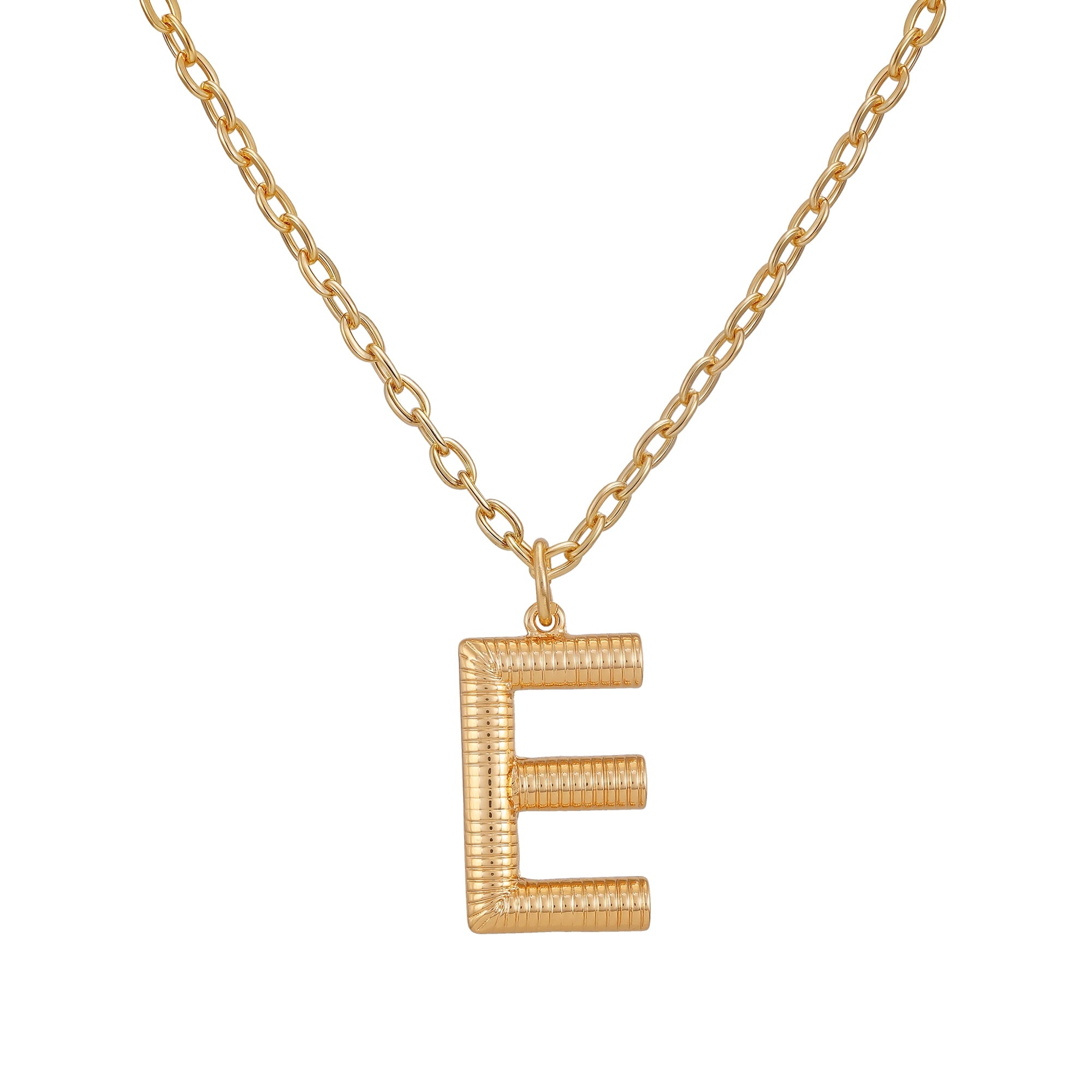 Women's Goldtone Initial E Necklace with Giftable Pouch