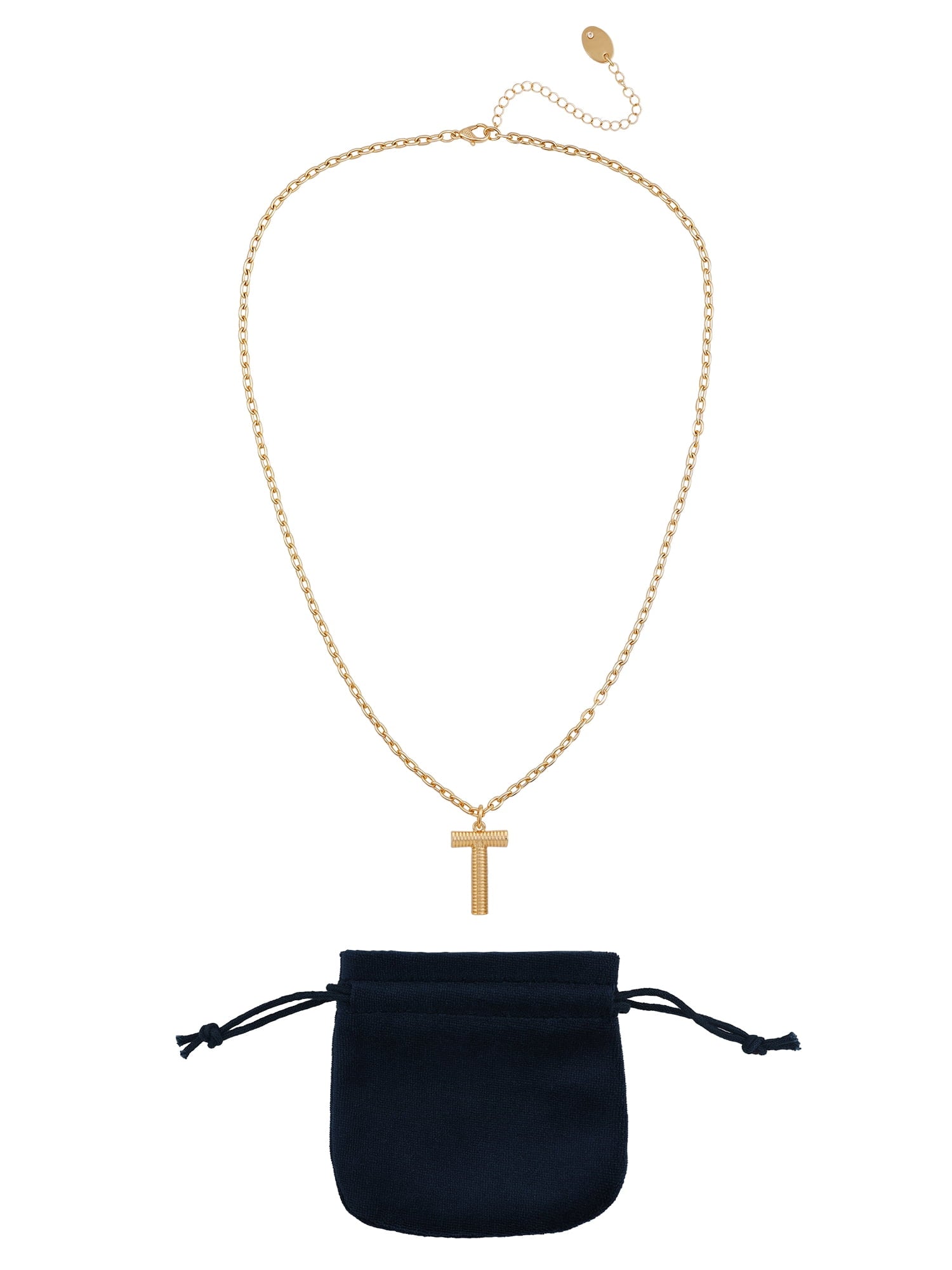 Women's Goldtone Initial E Necklace with Giftable Pouch