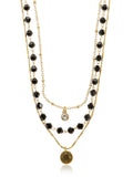 Women's Goldtone Layered Necklace Set, 3 Pieces, Black