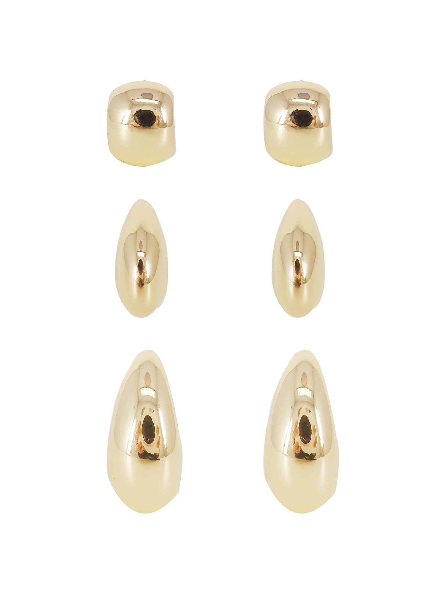 Women's Metal Trio Hoop Earring in Plated