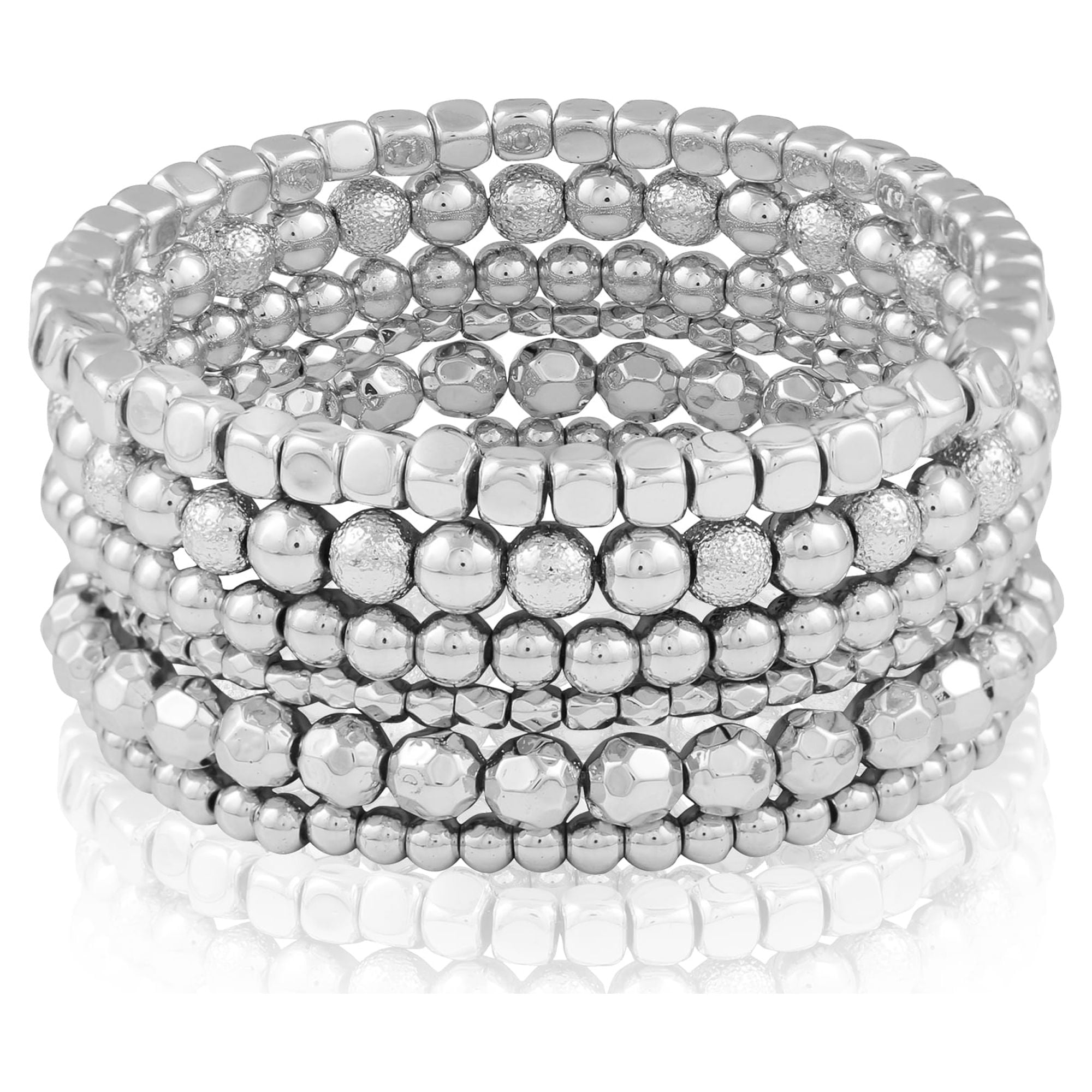 Women's Tone Beaded Stretch Bracelet Set, 6-Piece