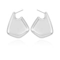 Women's Silvertone Large Bean Stud Earring