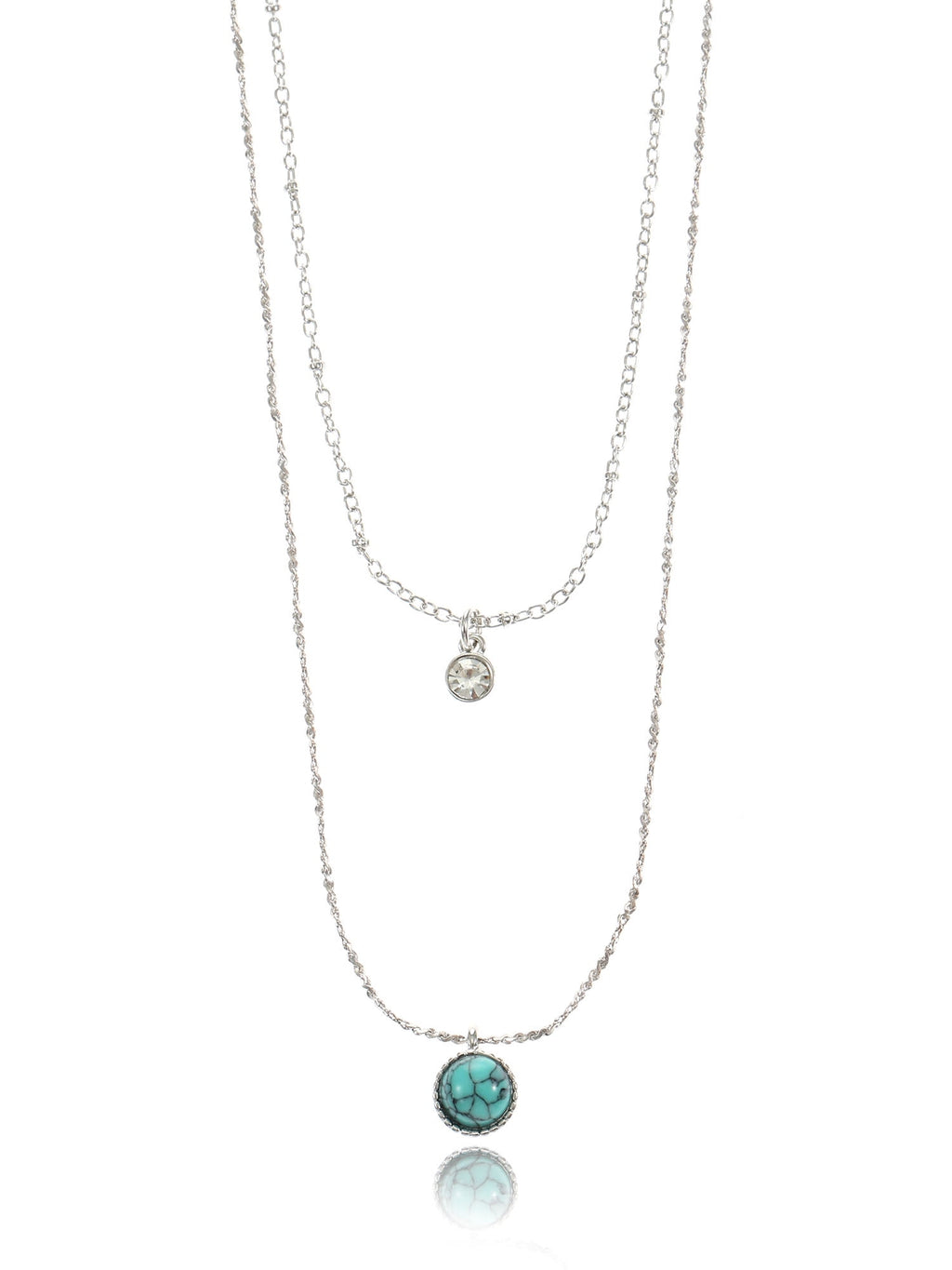 Women's Silvertone Layered Necklace, 1 Piece