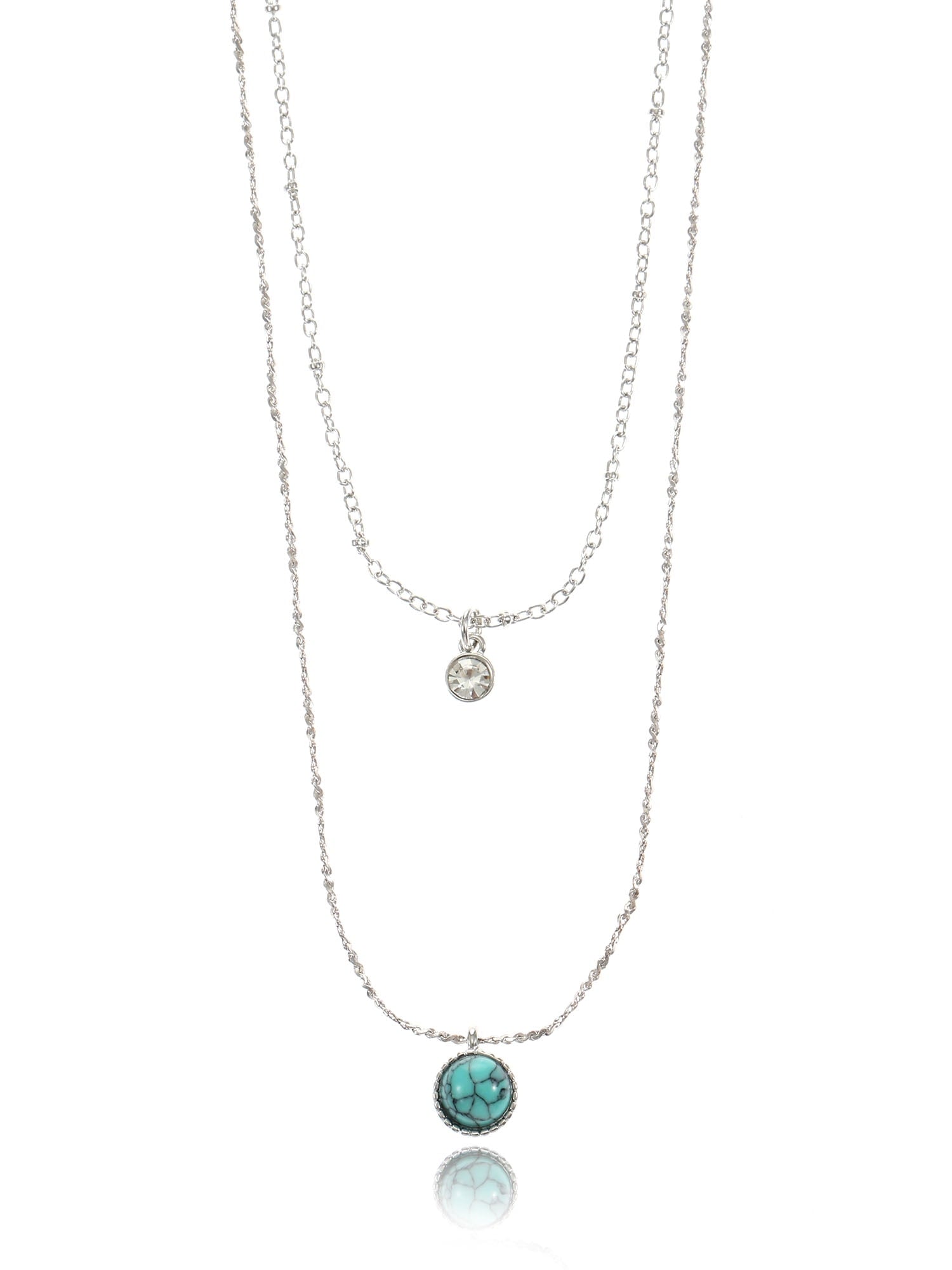 Women's Silvertone Layered Necklace, 1 Piece