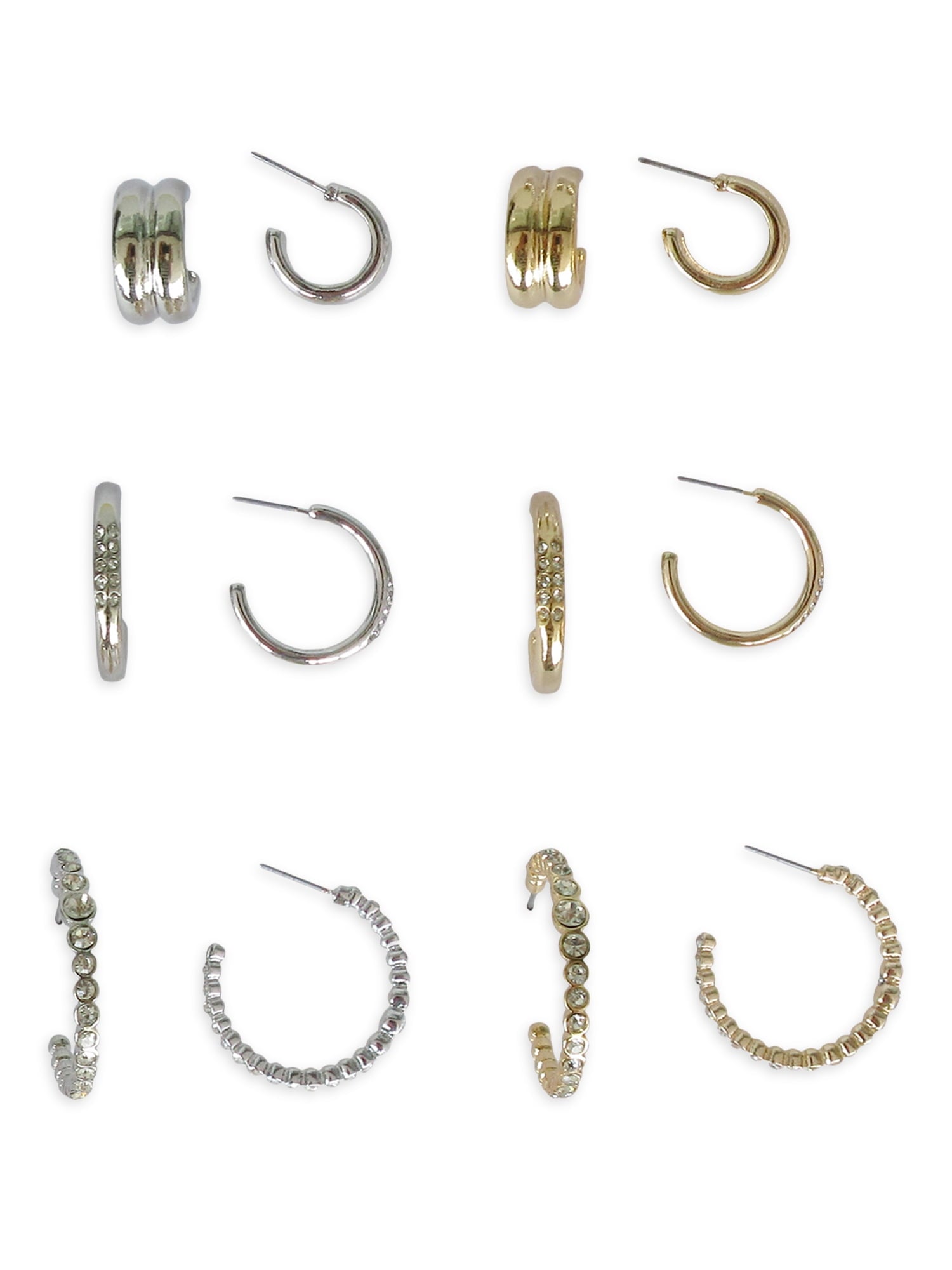 Essentials Multi Ear Hoop Earrings, 6 Pack