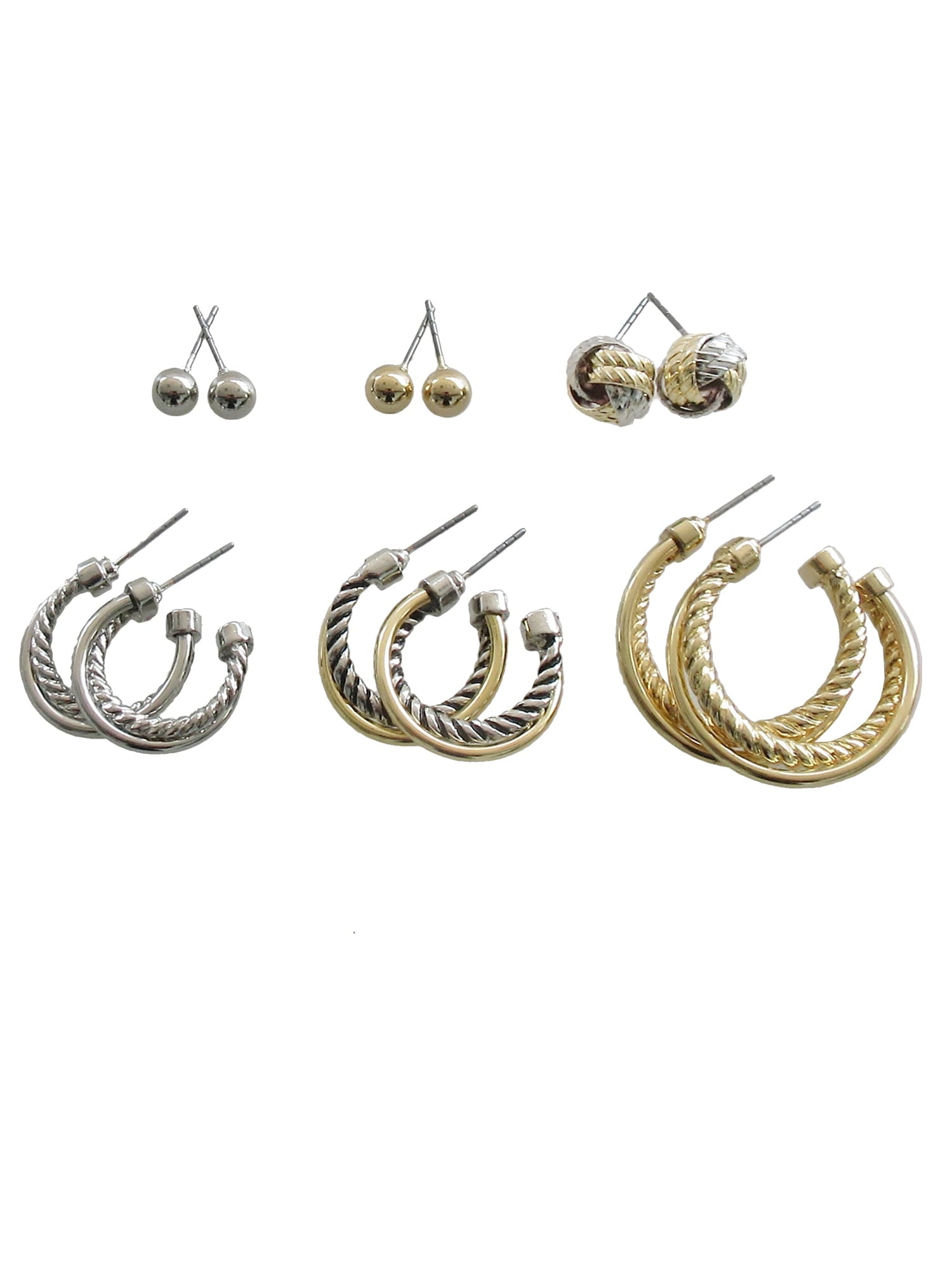 Essentials Multi Ear Hoop Earrings, 6 Pack