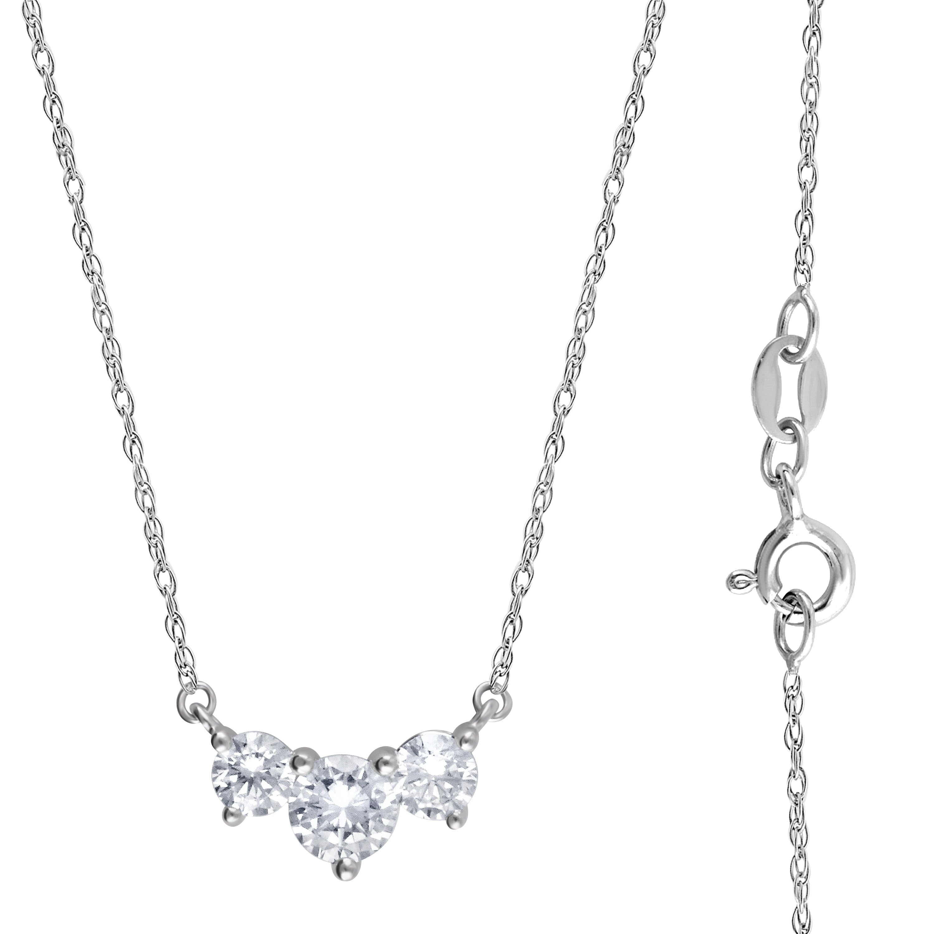 1 Journey Necklace in Sterling ,18" for Women