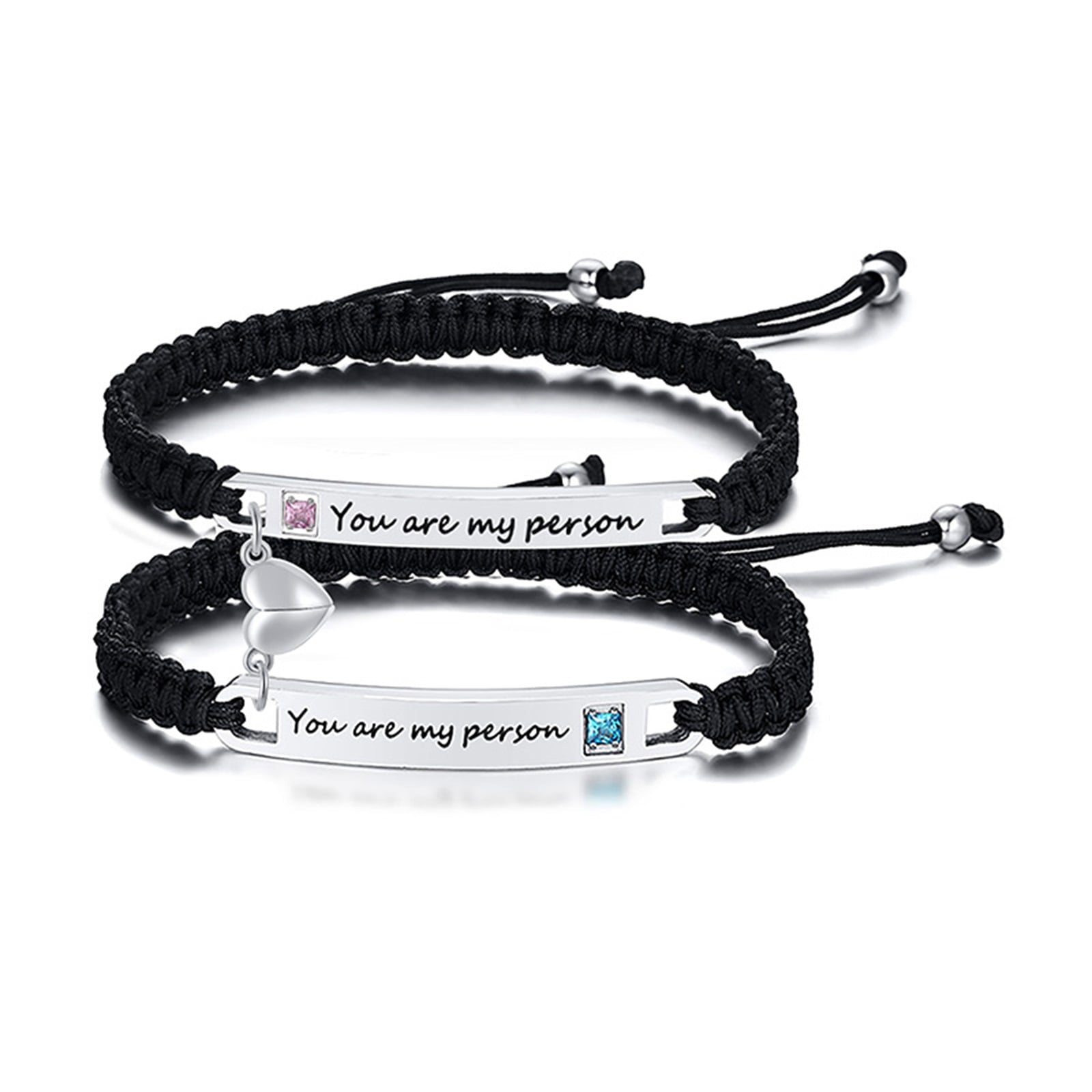 Magnetic Couples Bracelet, Adjustable Matching Macrame Bracelets, Stainless Steel Distance Relationship Bracelet, BF and GF Gifts