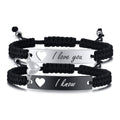 Magnetic Couples Bracelet, Adjustable Matching Macrame Bracelets, Stainless Steel Distance Relationship Bracelet, BF and GF Gifts